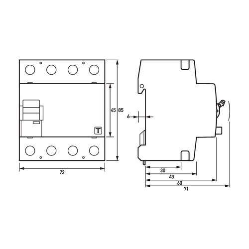 Fehlerstromschutzschalter 4p 40A 0.03A Typ A N links DOEPKE 09134901