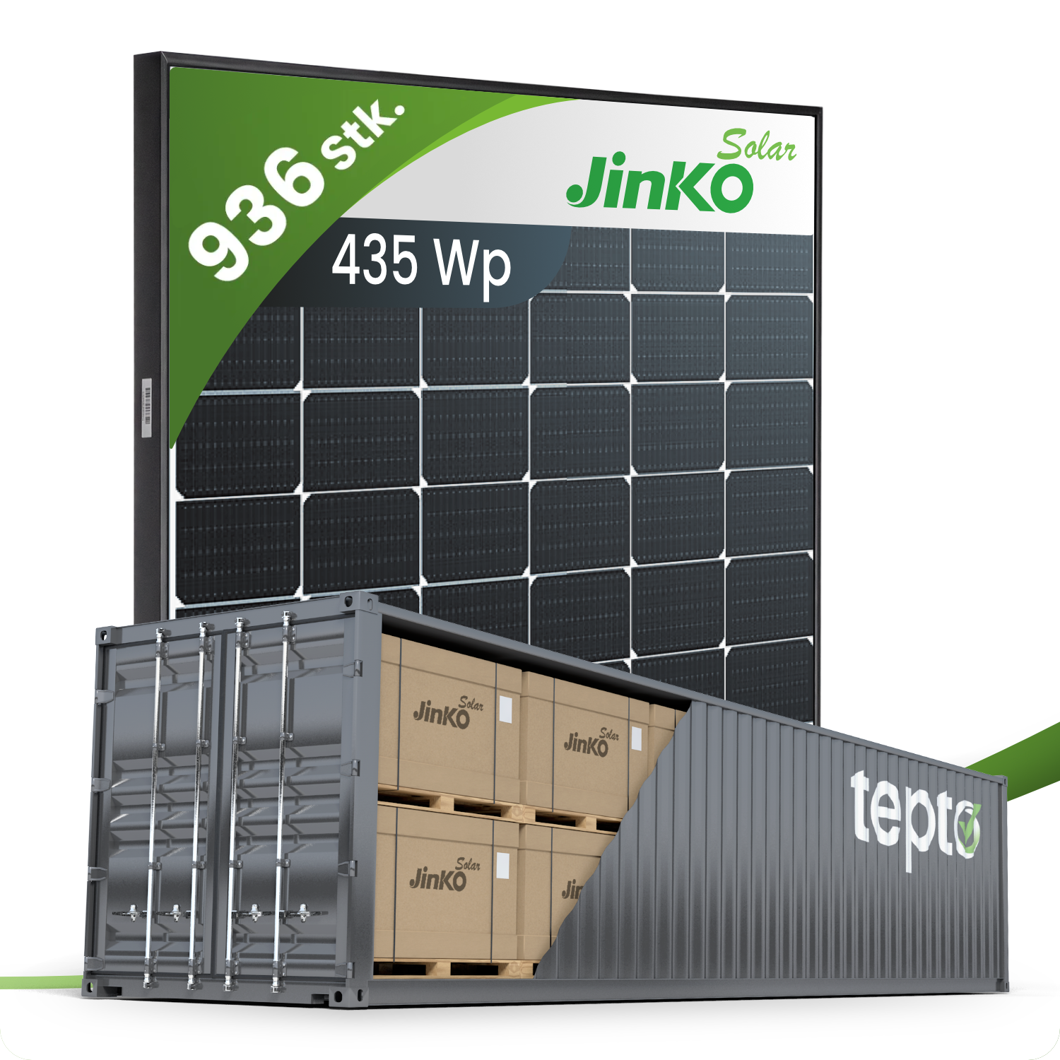 Jinko JKM435N-54HL4R-BDV/435Wp Bifazial Black Frame (Container)