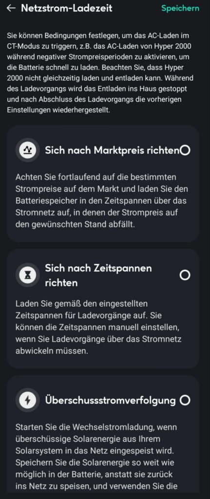 Optionen zur Ladung über Netzstrom (AC)